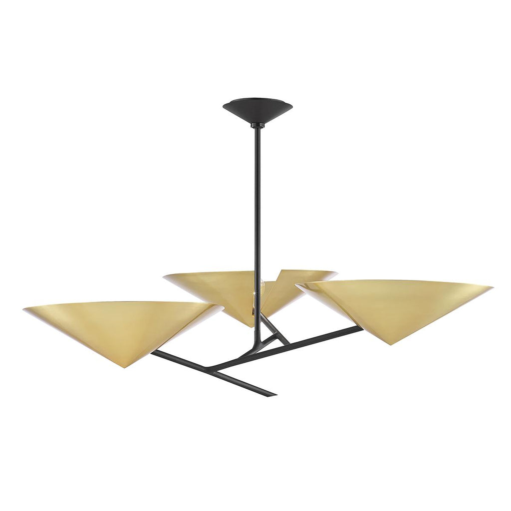 Hudson Valley Lighting Equilibrium Aged Brass/black 39.5W x 39.5L x 12.25H Chandelier