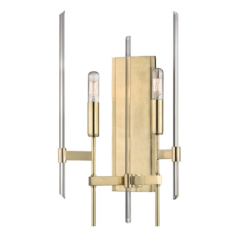 Hudson Valley Lighting Bari Aged Brass 11W x 11L x 18.5H Wall Sconce