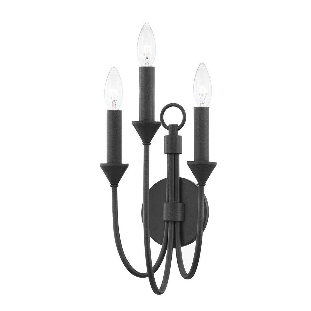 Troy Lighting Cate FORGED IRON 7.75W x 7.75L x 17.5H Wall Sconce