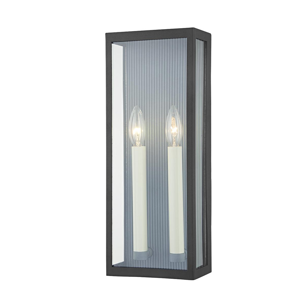 Troy Lighting Vail TEXTURE BLACK/WEATHERED ZINC 6.5W x 6.5L x 17H Wall Sconce