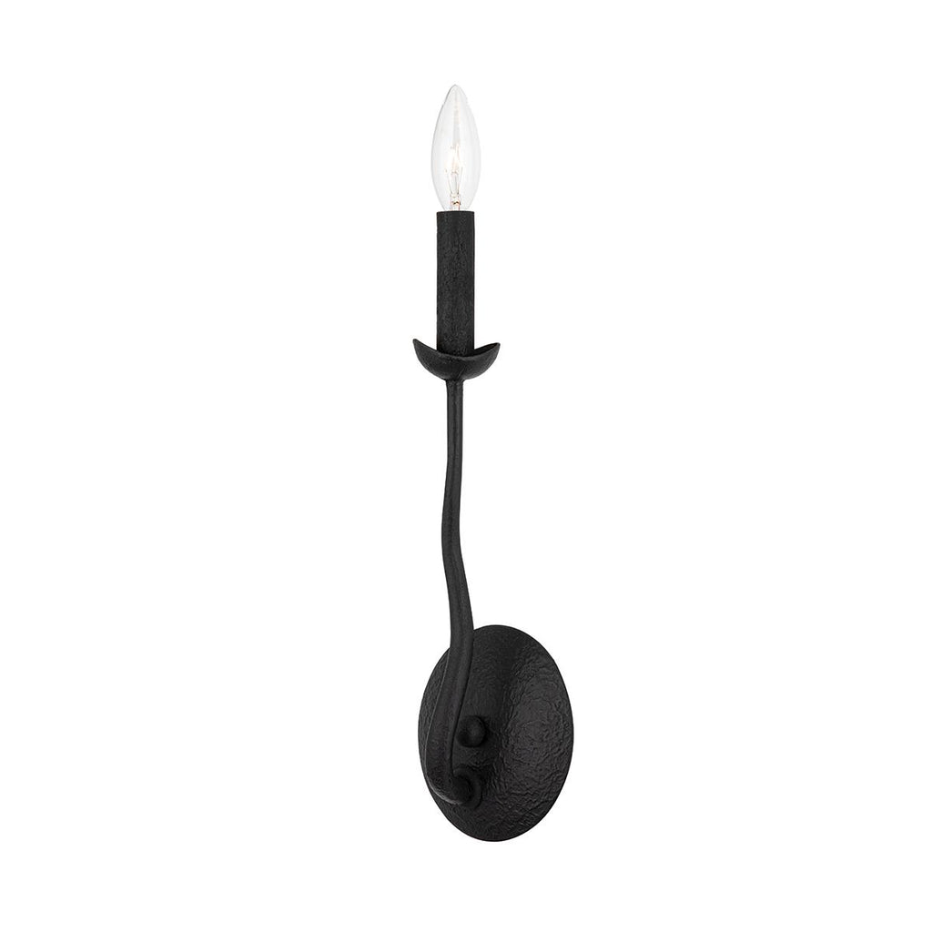 Troy Lighting Reign BLACK IRON 5W x 5L x 14H Wall Sconce