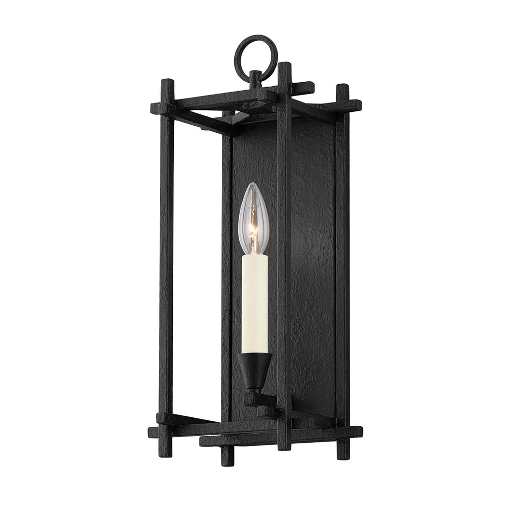 Troy Lighting Huck BLACK IRON 7.25W x 7.25L x 16.75H Wall Sconce