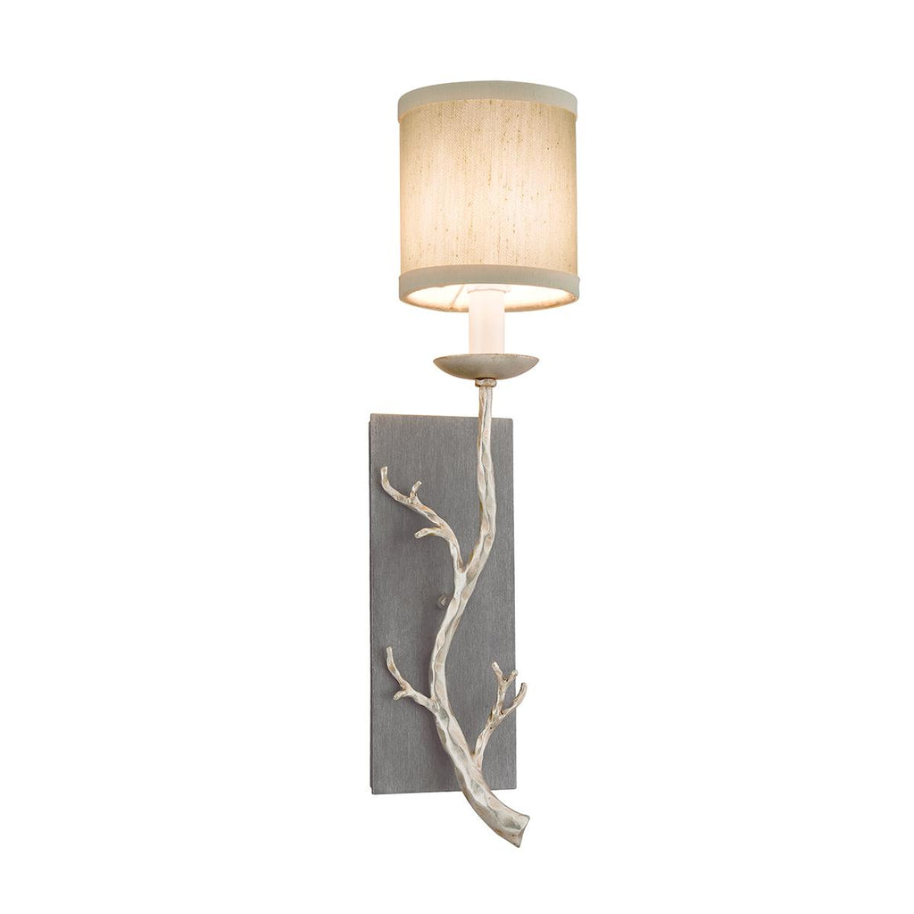 Troy Lighting Adirondack GRAPHITE/WARM SILVER LEAF 4.75W x 4.75L x 21.25H Wall Sconce