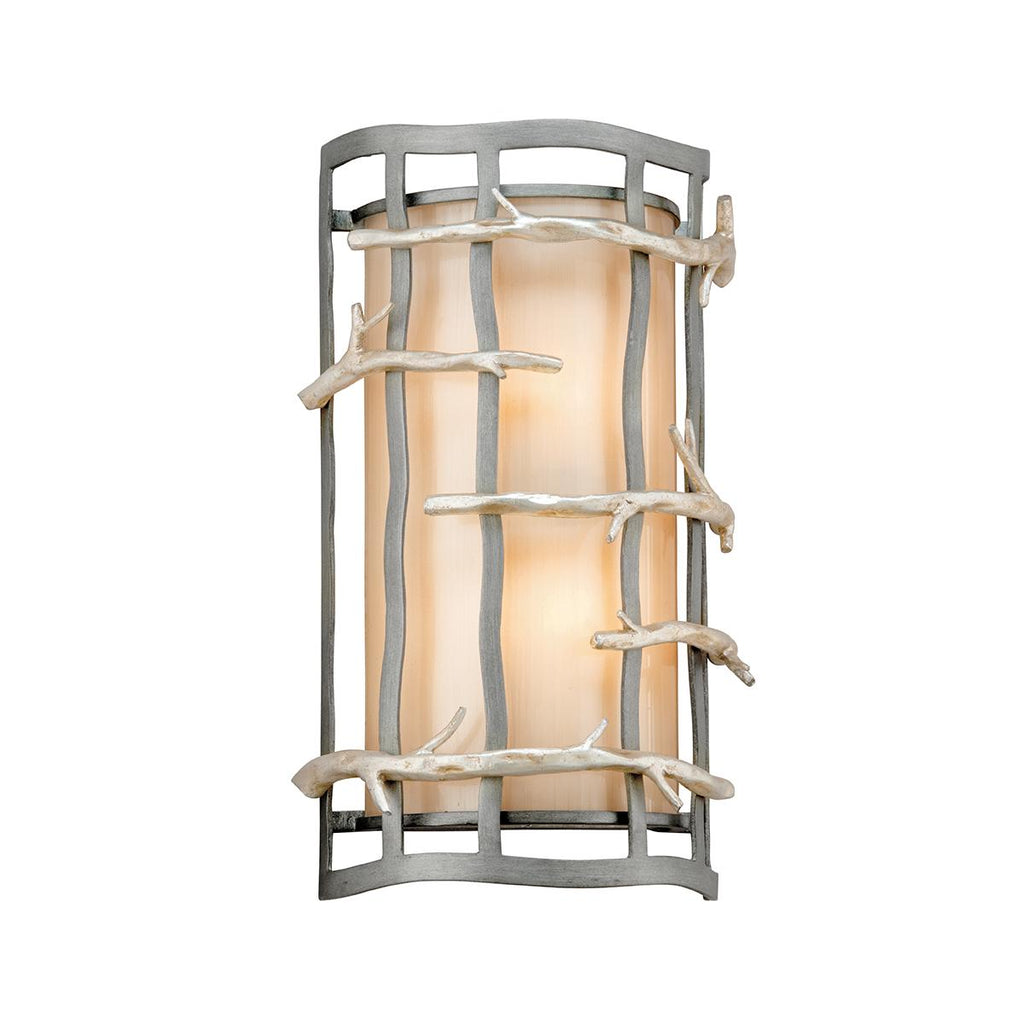 Troy Lighting Adirondack GRAPHITE AND SILVER LEAF 8.5W x 8.5L x 14H Wall Sconce