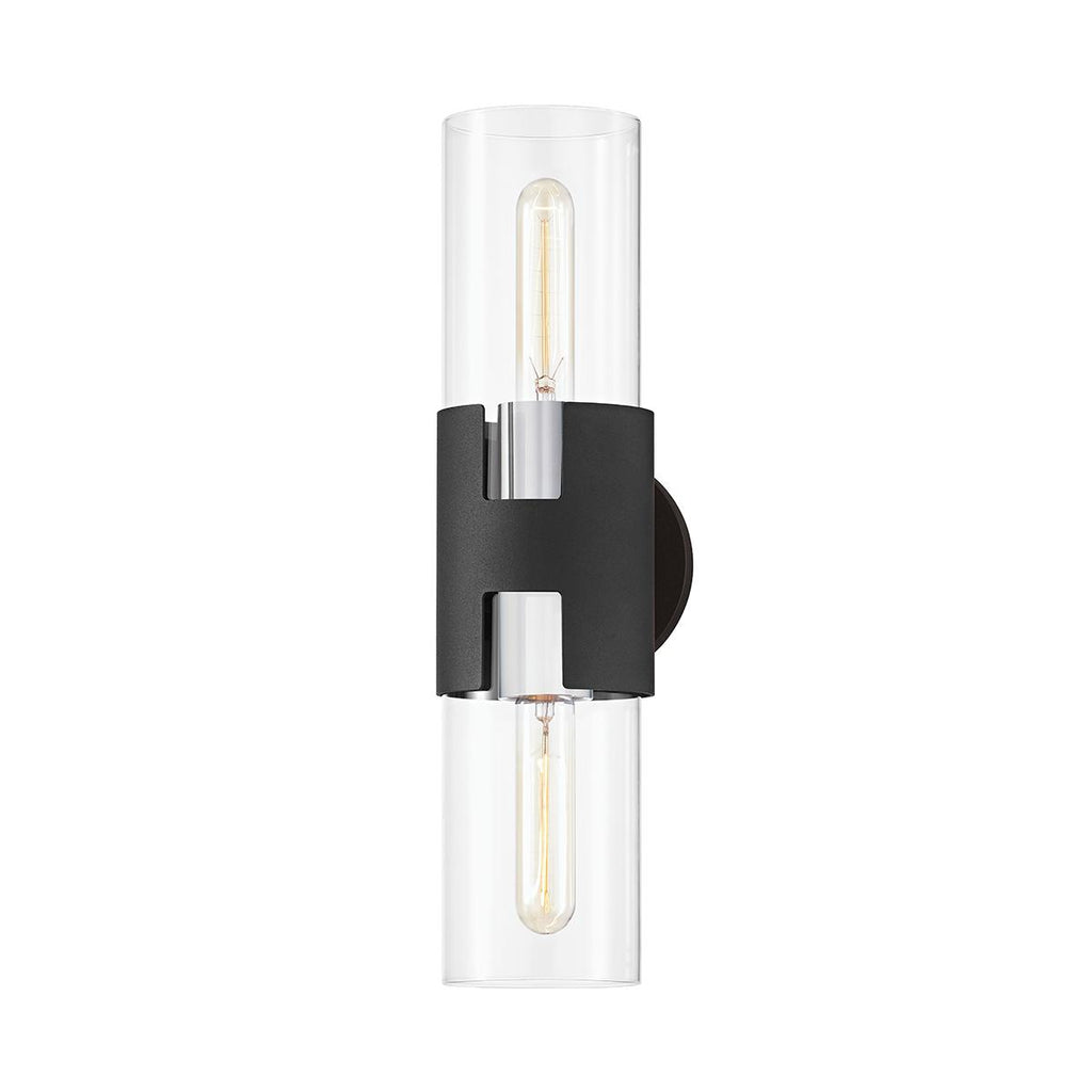 Troy Lighting Amado POLISHED NICKEL/TEXTURED BLACK 4.75W x 4.75L x 17H Wall Sconce