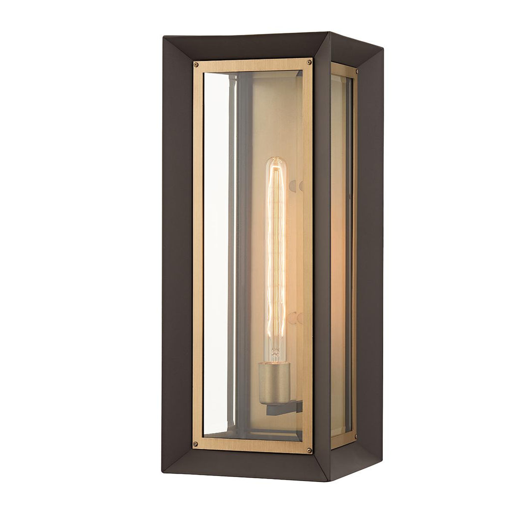 Troy Lighting Lowry TEXTURED BRONZE/PATINA BRASS 8.5W x 8.5L x 21H Wall Sconce