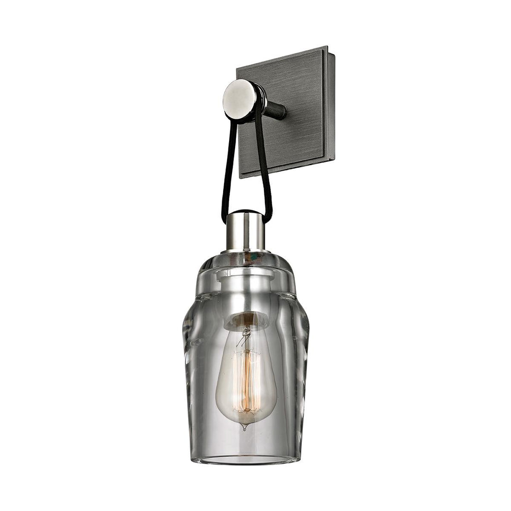 Troy Lighting Citizen GRAPHITE AND POLISHED NICKEL 4.75W x 4.75L x 16.25H Wall Sconce