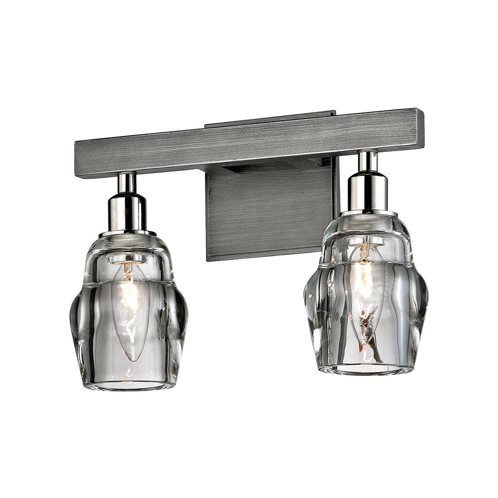 Troy Lighting Citizen GRAPHITE AND POLISHED NICKEL 12.25W x 12.25L x 9H Wall Sconce