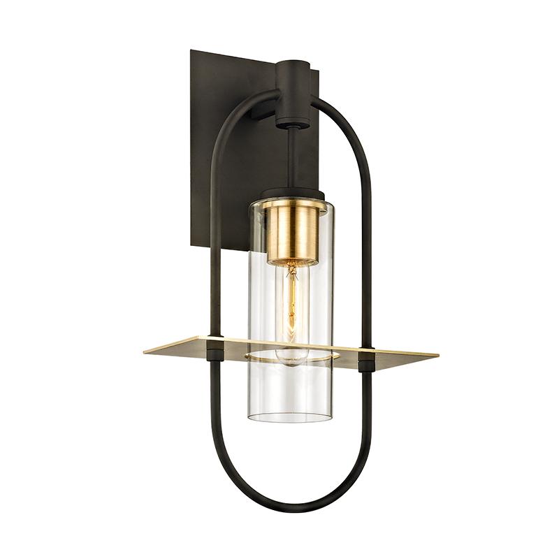 Troy Lighting Smyth TEXTURED BRONZE BRUSHED BRASS 10W x 10L x 17.25H Wall Sconce