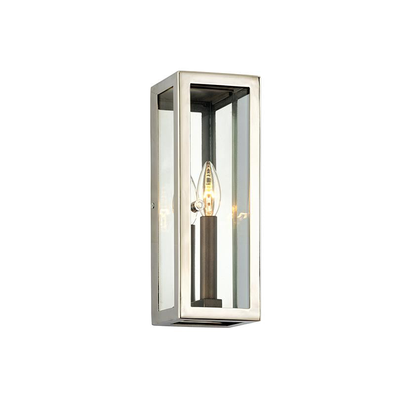 Troy Lighting Morgan BRONZE WITH POLISHED STAINLESS 4.5W x 4.5L x 12.5H Wall Sconce