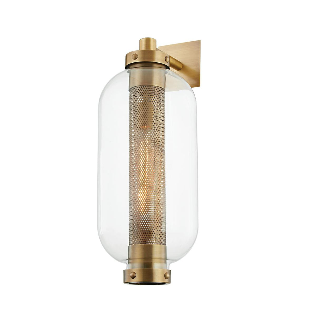 Troy Lighting Atwater PATINA BRASS 8.25W x 8.25L x 23.25H Wall Sconce