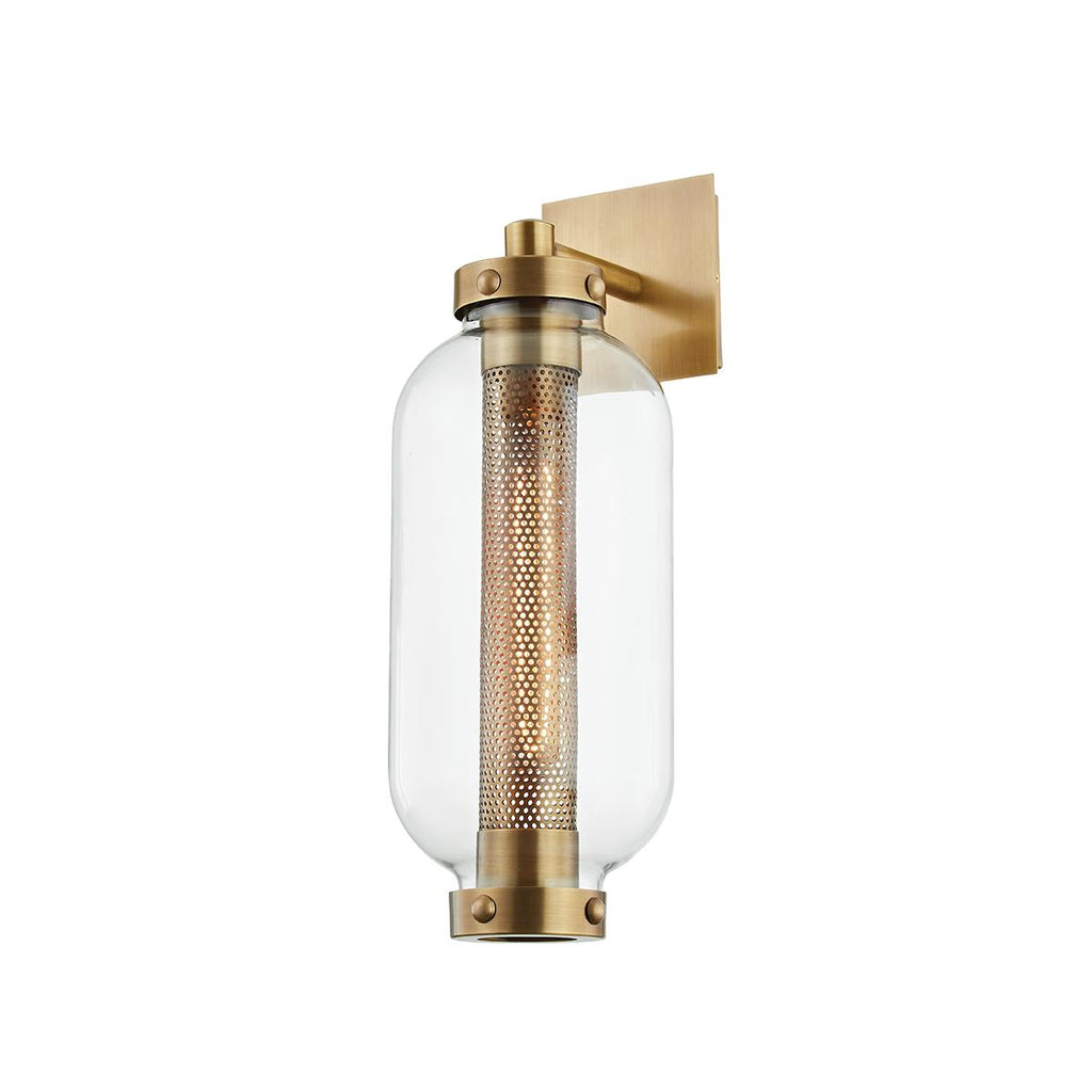 Troy Lighting Atwater PATINA BRASS 6.5W x 6.5L x 18.75H Wall Sconce