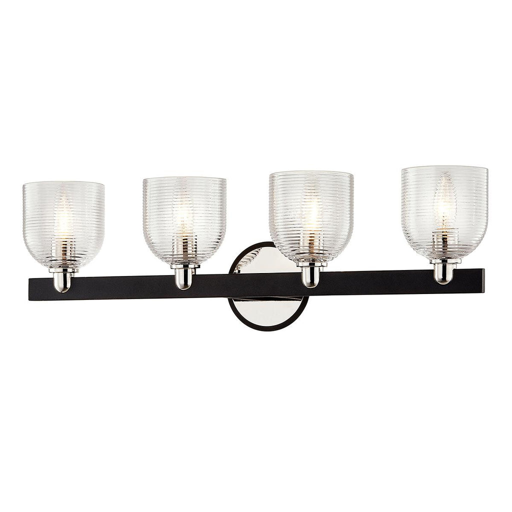 Troy Lighting Munich CARBIDE BLK & POL NICKEL 26.5W x 26.5L x 8.5H Wall Sconce