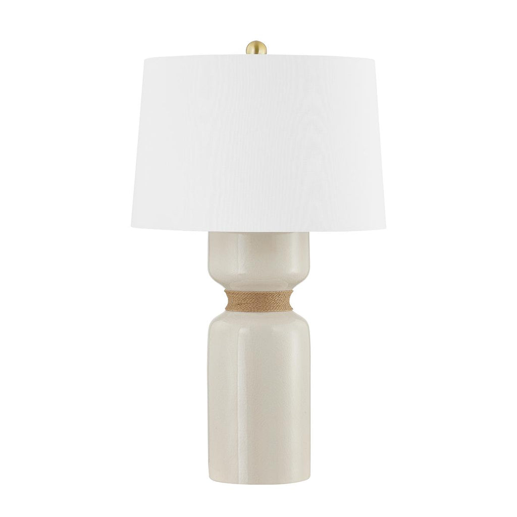 Hudson Valley Lighting Mindy AGED BRASS/CERAMIC IVORY CRACKLE 16.75W x 16.75L x 27.75H Table Lamp