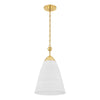 Hudson Valley Lighting Bronson Aged Brass/White Plaster 13.25W X 13.25L X 22H Pendant