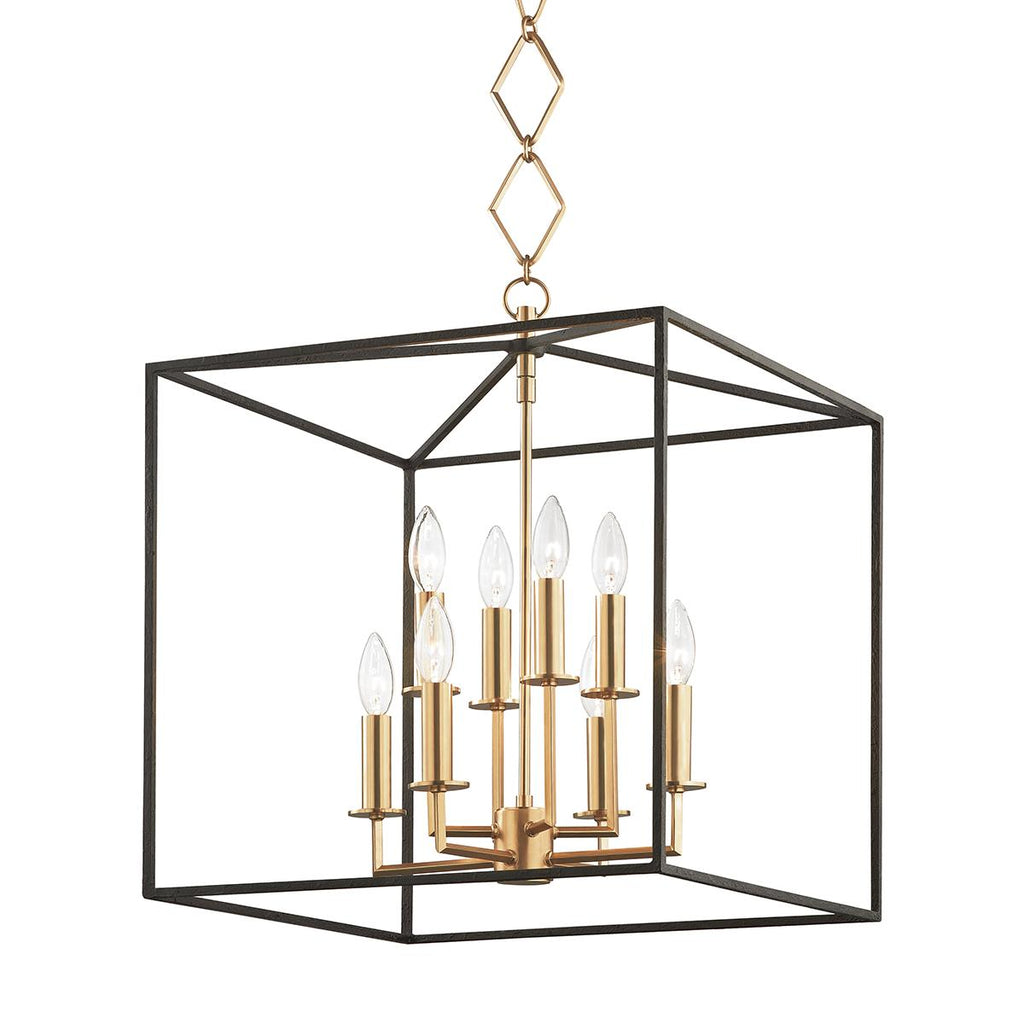 Hudson Valley Lighting Richie Aged Brass/black 18W x 18L x 32.5H Pendant