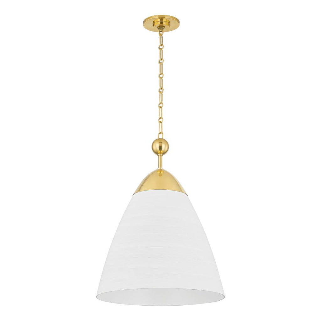 Hudson Valley Lighting BRONSON Aged Brass/white Plaster 19.25W x 19.25L x 25.75H Pendant