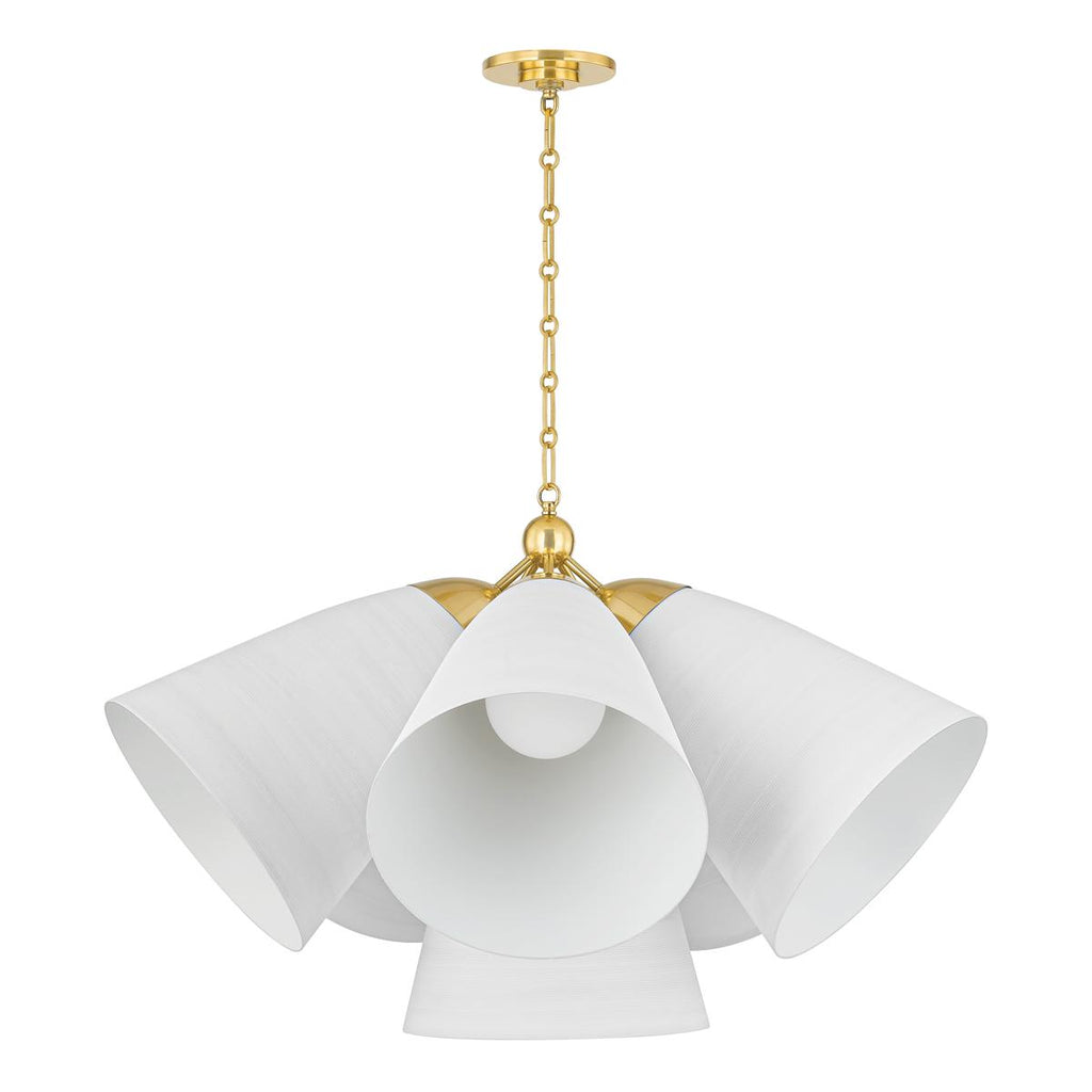 Hudson Valley Lighting BRONSON Aged Brass/white Plaster 37.5W x 37.5L x 23.25H Chandelier