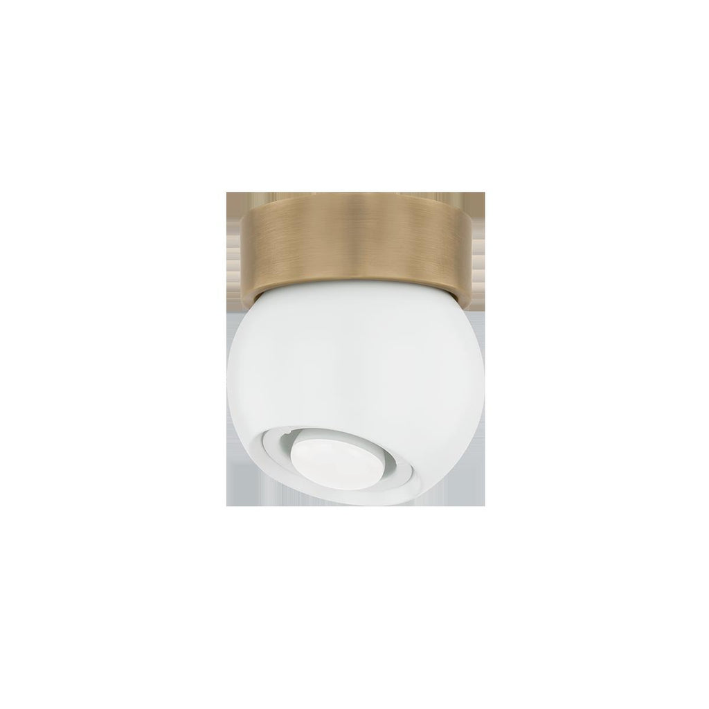 Troy Lighting ODIN PATINA BRASS AND SOFT WHITE 5.5W x 5.5L x 5.5H Flush Mount