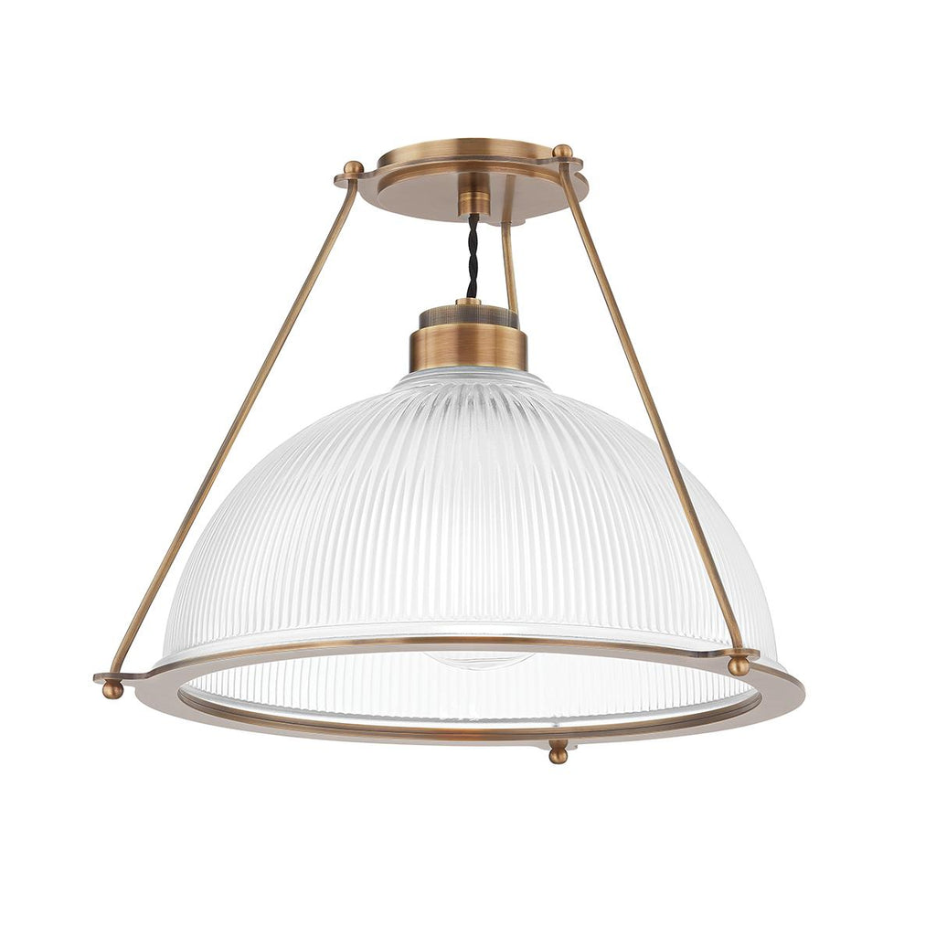 Troy Lighting GLINT PATINA BRASS 17.75W x 17.75L x 13H Semi-Flush Mount