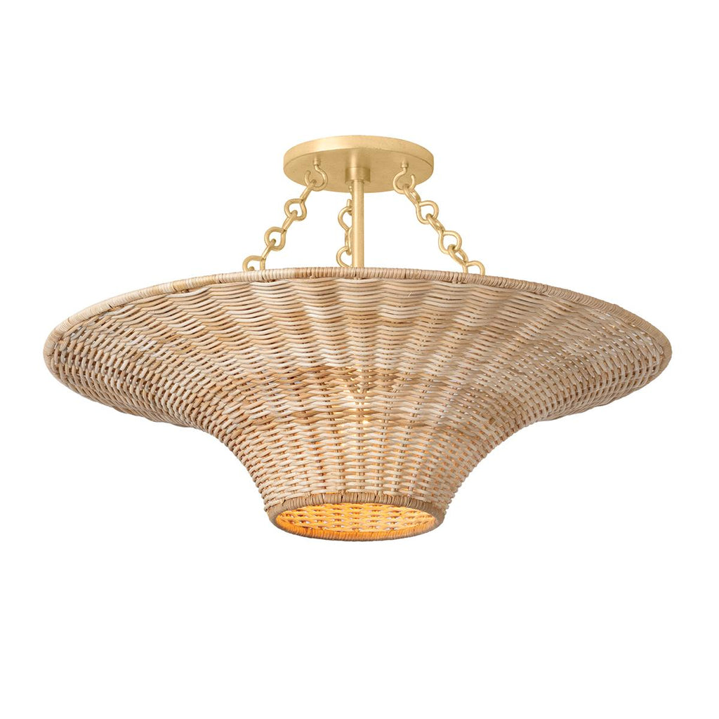 Troy Lighting KETAN VINTAGE GOLD LEAF 24.5W x 24.5L x 14.25H Semi-Flush Mount