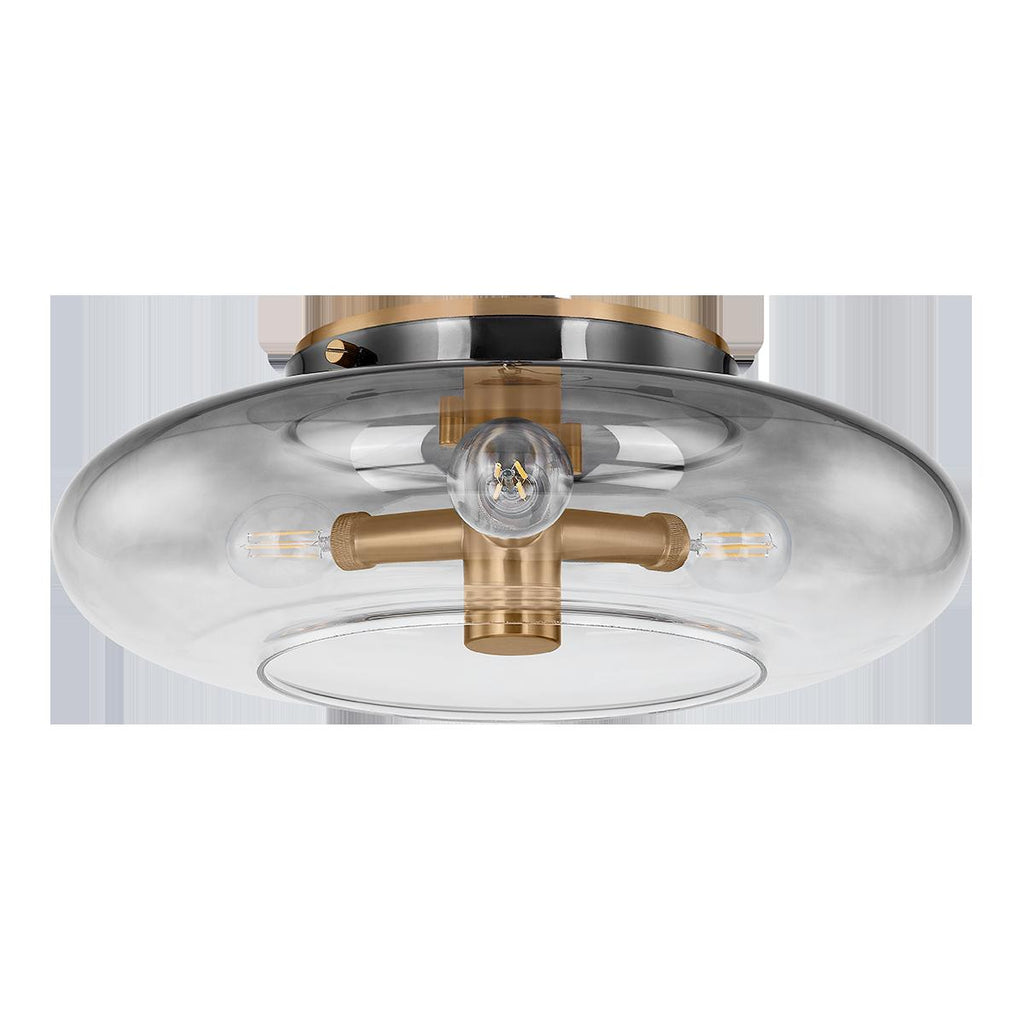 Troy Lighting GUNNER PATINA BRASS 15W x 15L x 5.25H Flush Mount