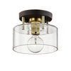 Troy Lighting Bergamot Station Bronze/Brushed Brass 8.5W X 6.75H Semi-Flush Mount