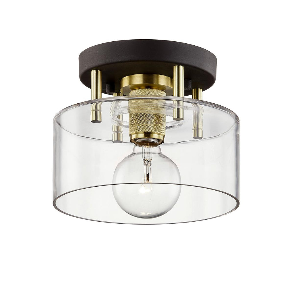 Troy Lighting Bergamot Station BRONZE/BRUSHED BRASS 8.5W x 6.75H Semi-Flush Mount