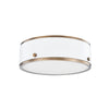 Troy Lighting Eli Patina Brass And Soft White 12W X 12L X 3.5H Flush Mount