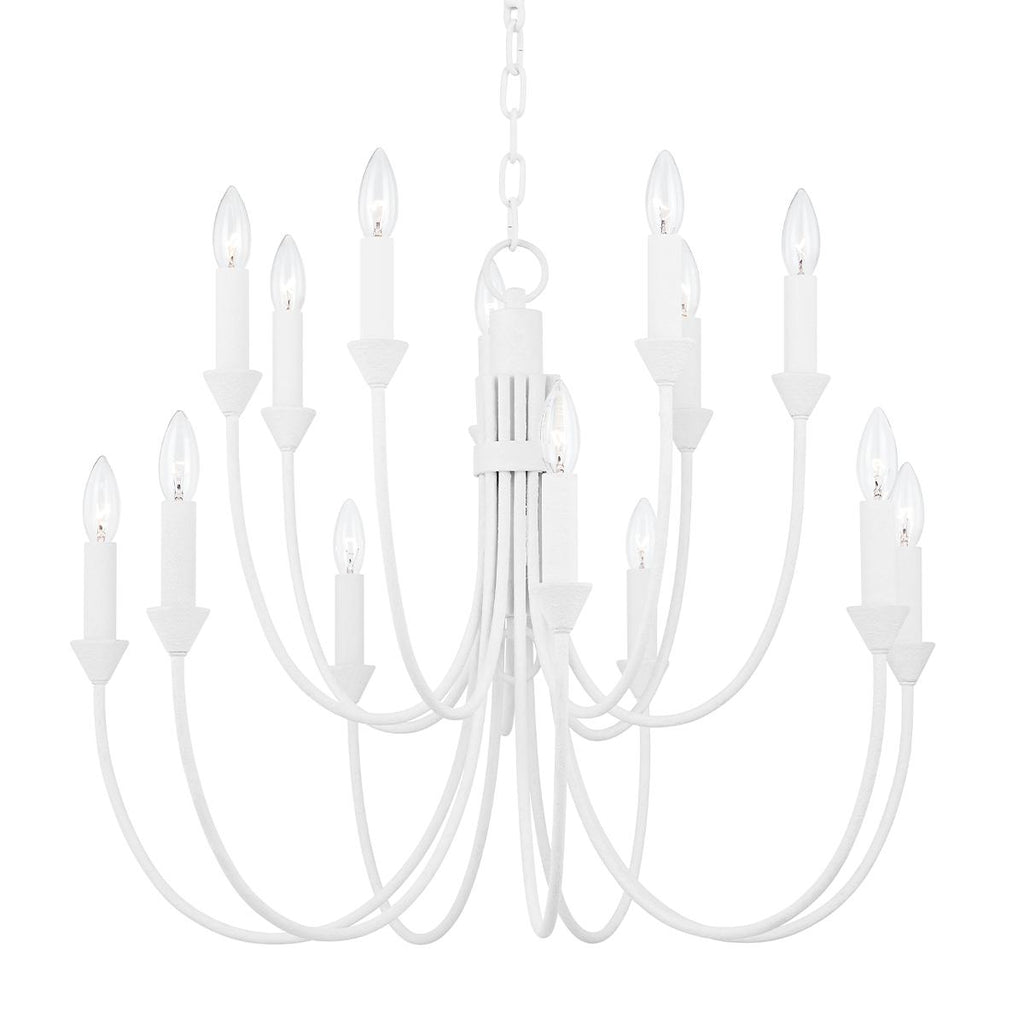 Troy Lighting Cate GESSO WHITE 30W x 30L x 25.25H Chandelier