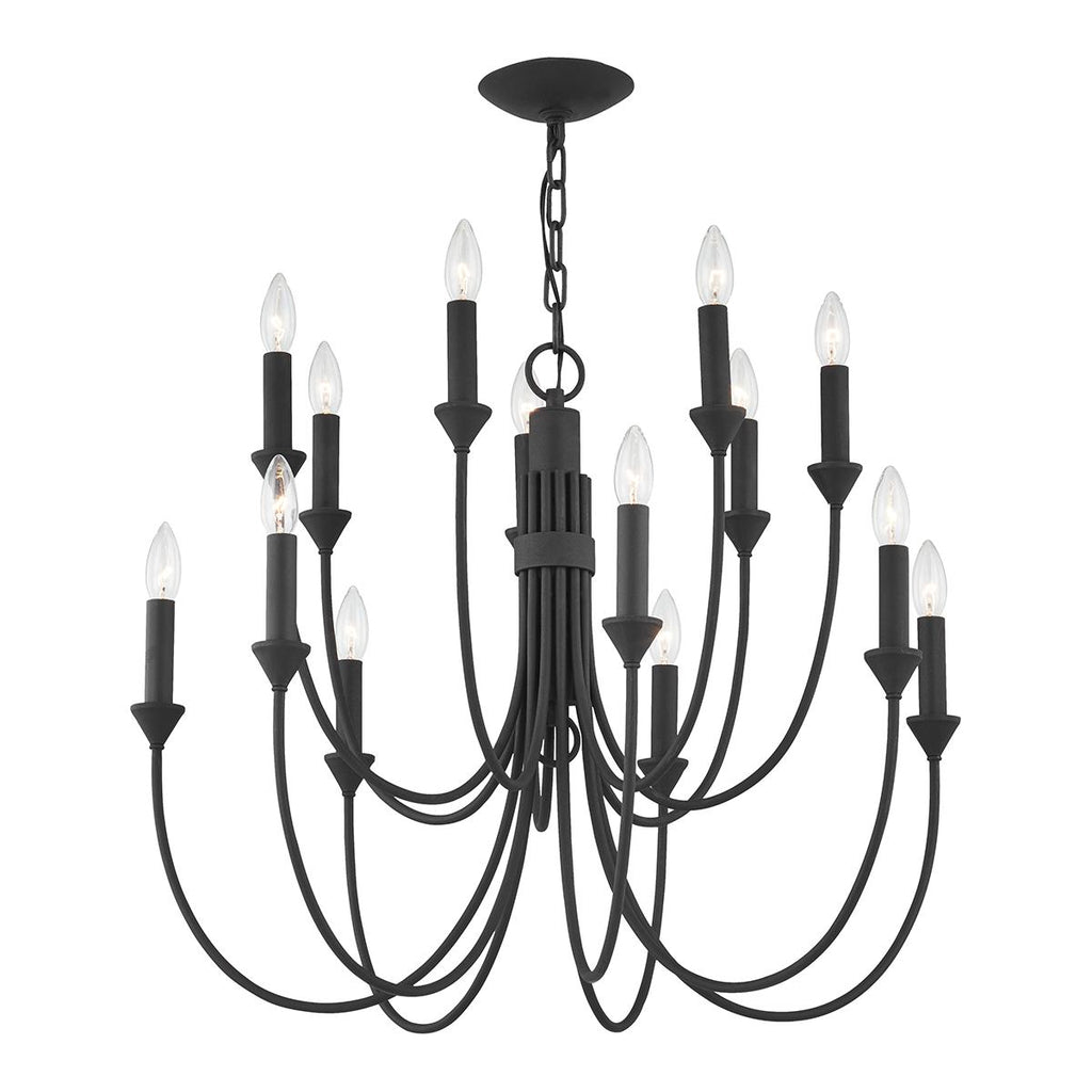 Troy Lighting Cate FORGED IRON 30W x 30L x 25.25H Chandelier