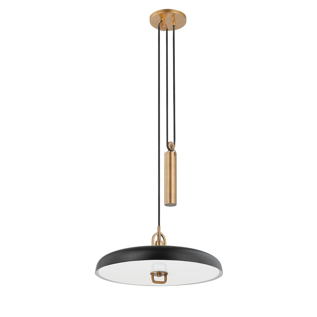 Troy Lighting PLUMMET PATINA BRASS/SOFT BLACK 18W x 18L x 8H Pendant