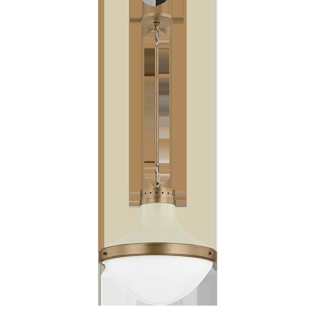 Troy Lighting MAXTON PATINA BRASS AND SOFT SAND 17.75W x 17.75L x 17H Pendant