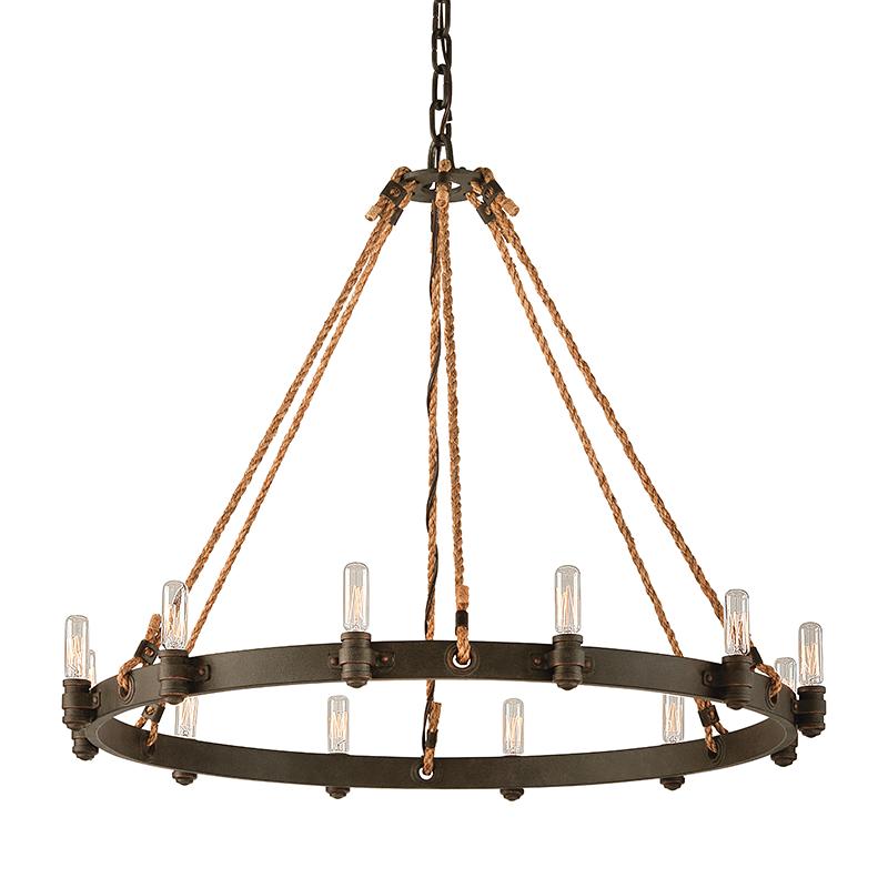 Troy Lighting Pike Place SHIPYARD BRONZE 32W x 32L x 31.75H Chandelier