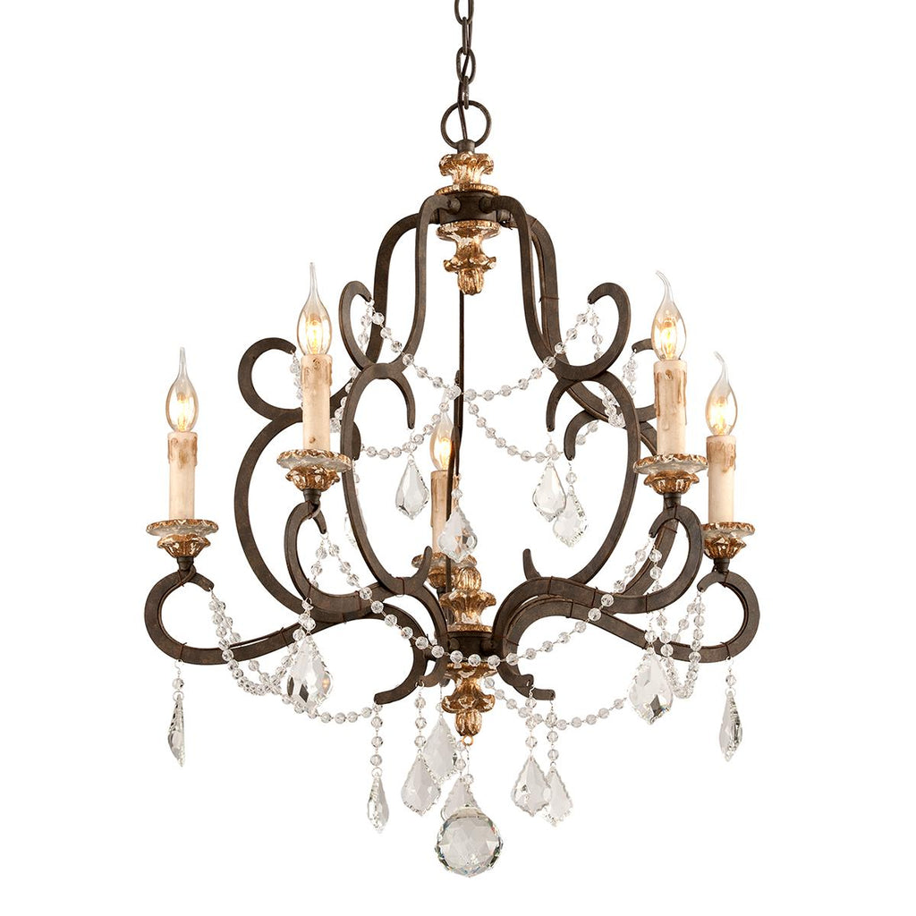 Troy Lighting Bordeaux PARISIAN BRNZE W DISTR GOLD LE 27.5W x 27.5L x 31H Chandelier