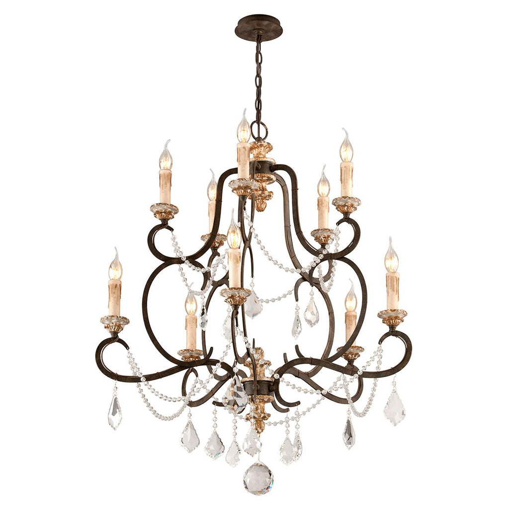 Troy Lighting Bordeaux PARISIAN BRONZE 32.25W x 37.75H Chandelier