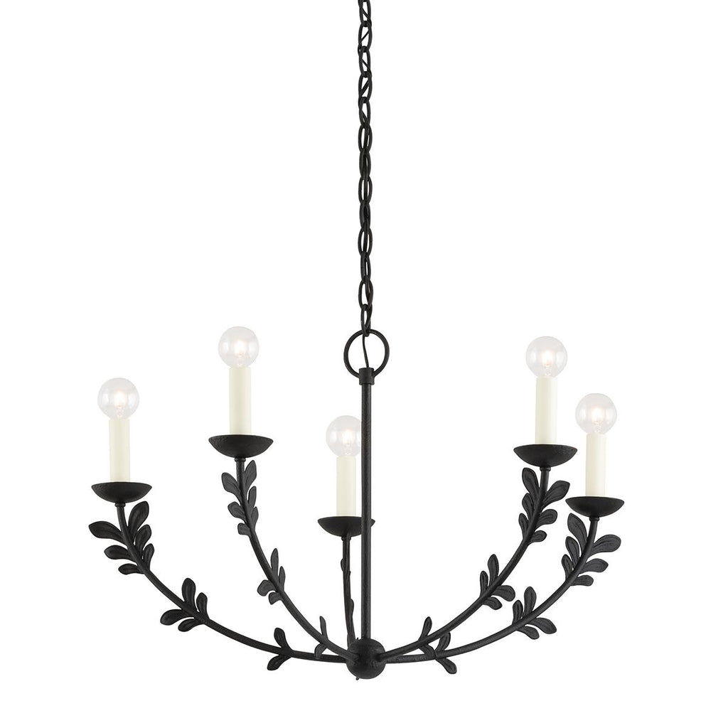 Troy Lighting Florian BLACK IRON 28W x 28L x 17.25H Chandelier