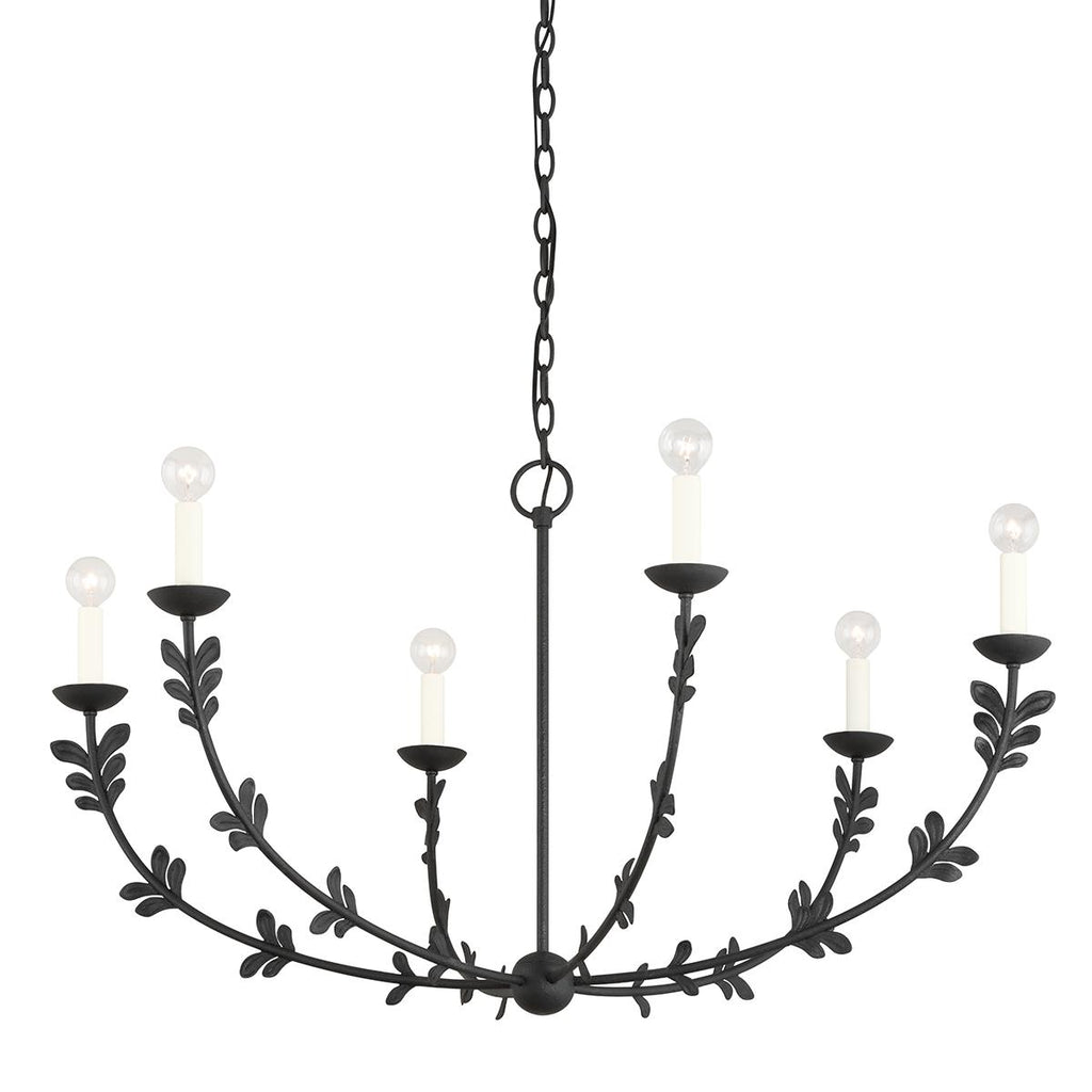 Troy Lighting Florian BLACK IRON 40W x 40L x 22H Chandelier