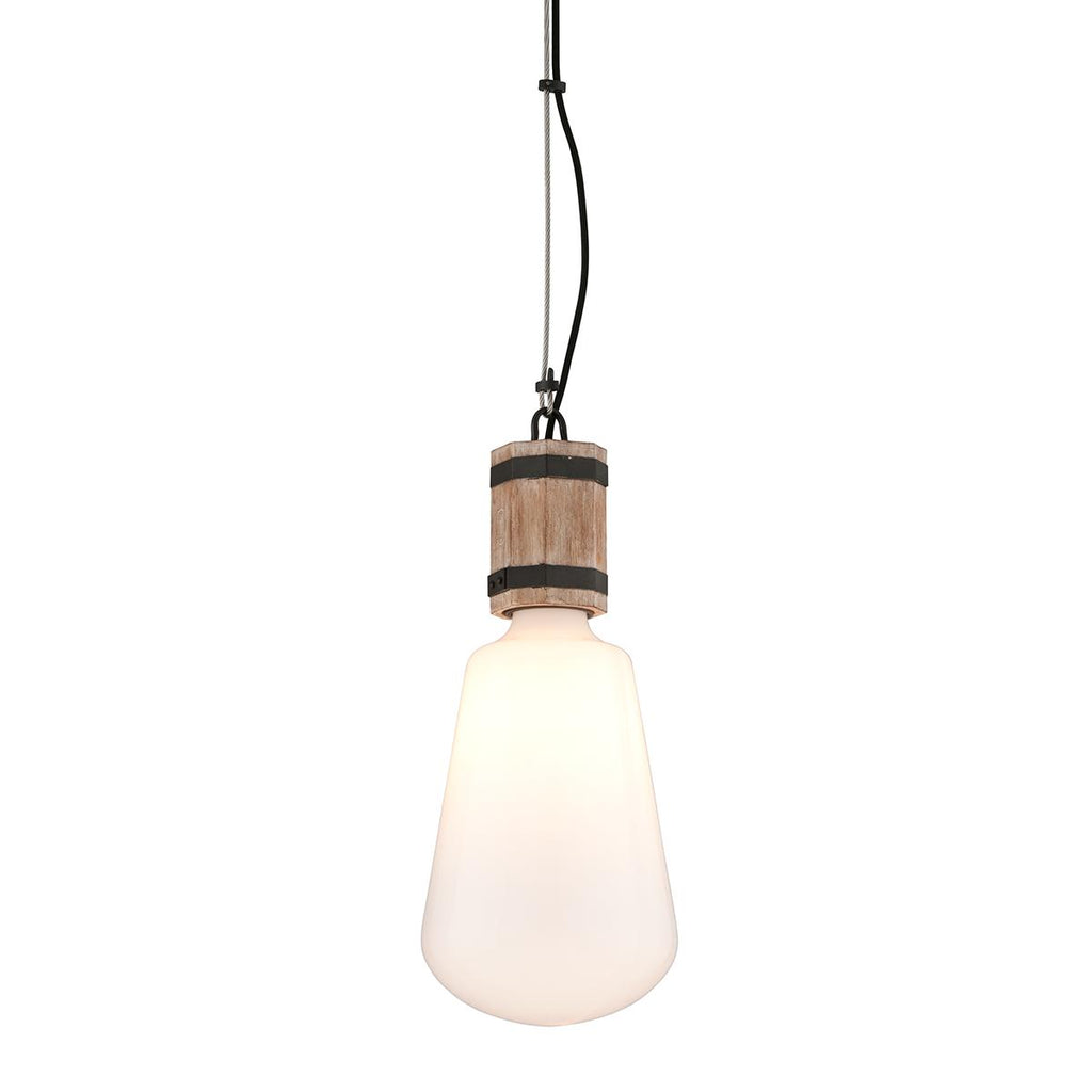 Troy Lighting Fulton RUSTY IRON W SALVAGED WOOD 9.5W x 9.5L x 20.75H Pendant