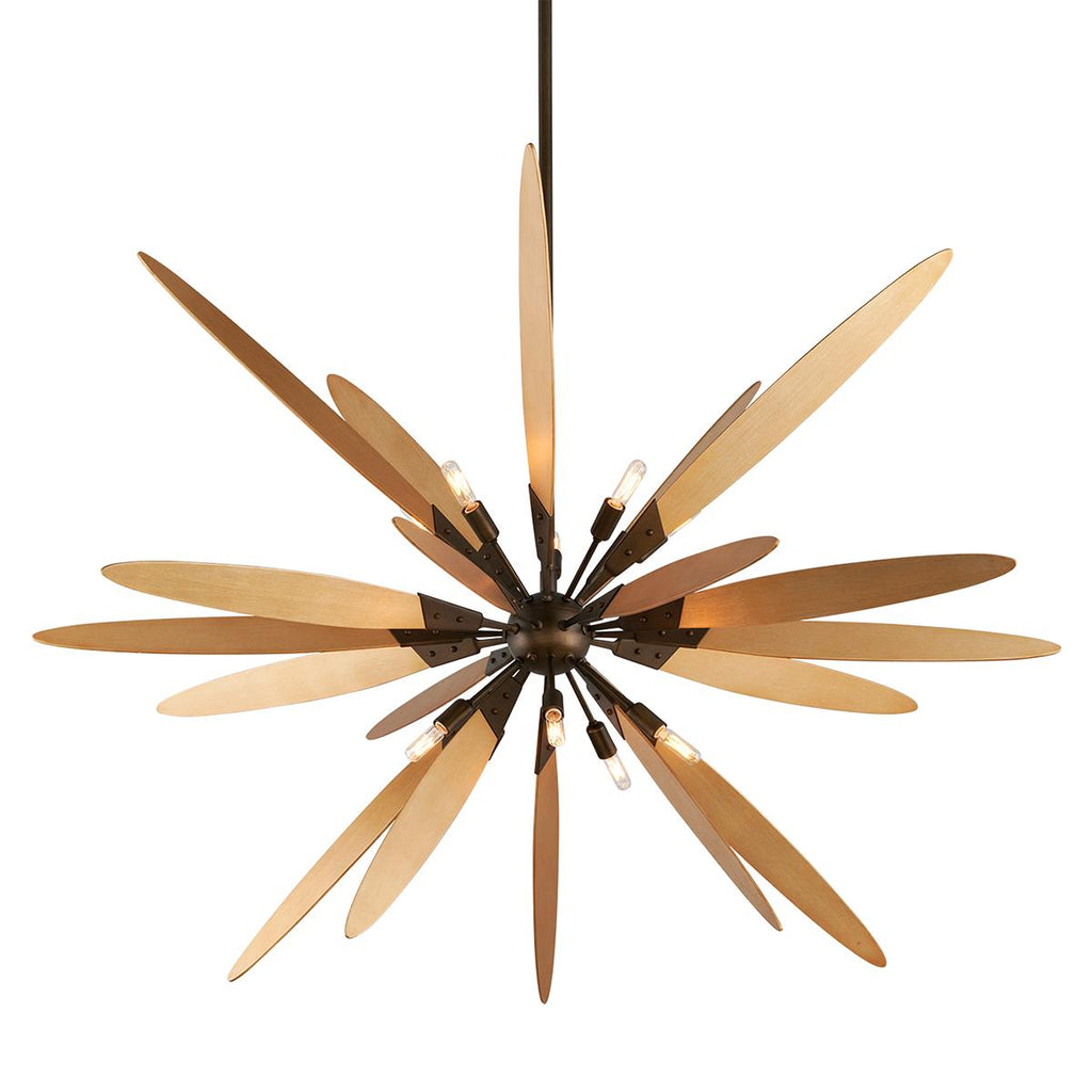 Troy Lighting Dragonfly BRONZE WITH SATIN LEAF 60W x 60L x 42.75H Chandelier