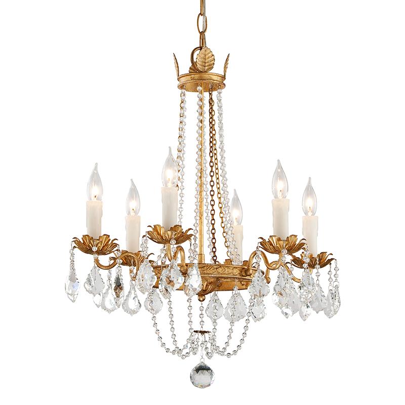 Troy Lighting Viola VINTAGE GOLD LEAF 21.5W x 21.5L x 27H Chandelier