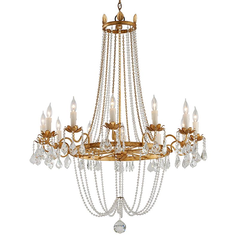 Troy Lighting Viola VINTAGE GOLD LEAF 37.5W x 37.5L x 48.25H Chandelier