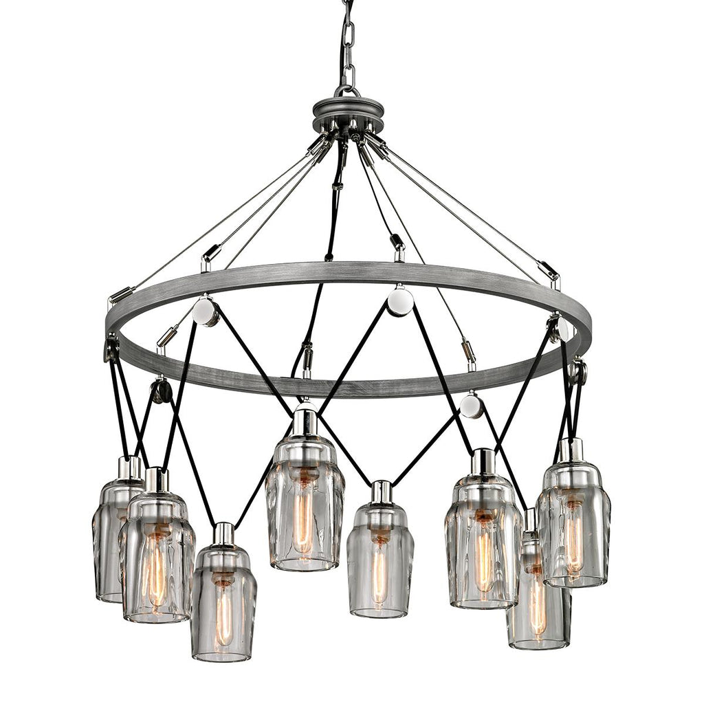 Troy Lighting Citizen GRAPHITE AND POLISHED NICKEL 33.75W x 33.75L x 38.5H Chandelier