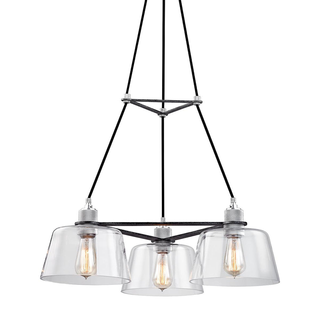 Troy Lighting Audiophile OLD SILVER AND POLISHED ALUMIN 27W x 27L x 17.5H Chandelier