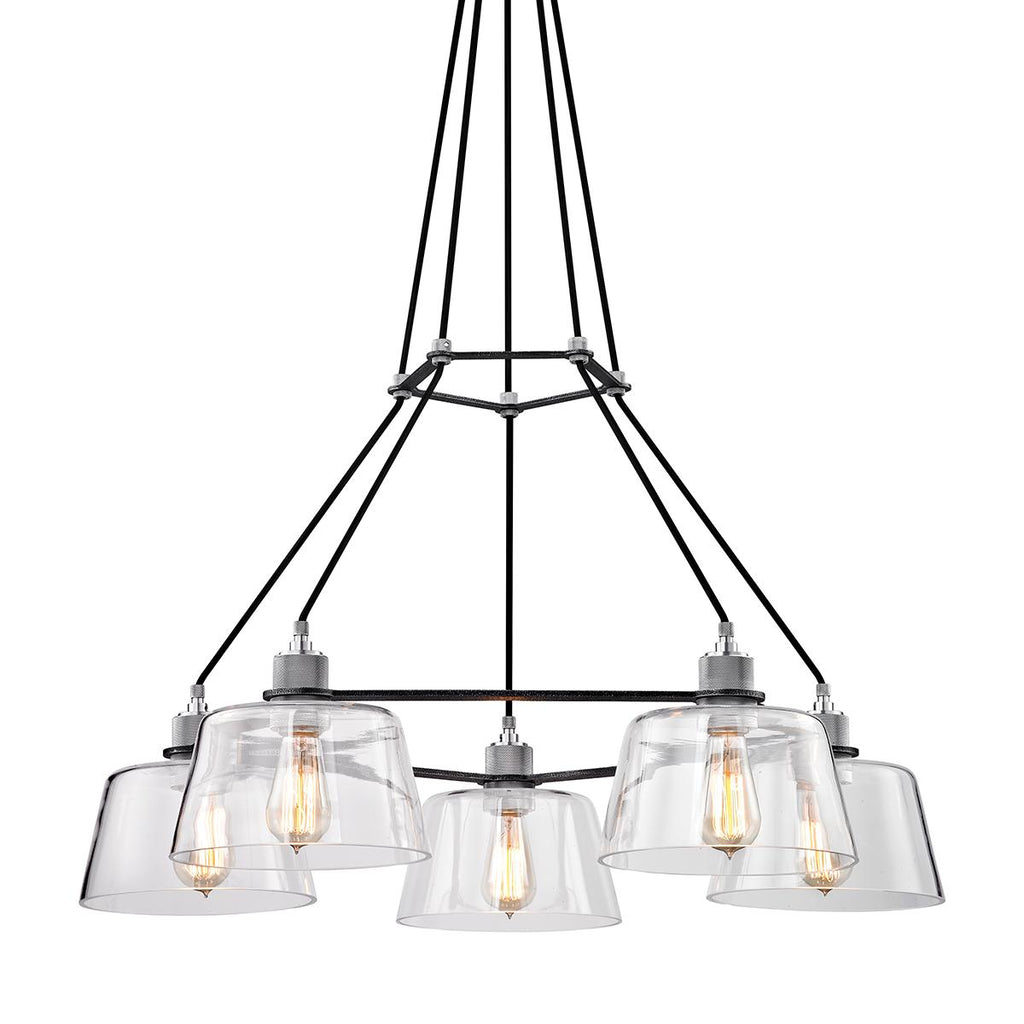 Troy Lighting Audiophile OLD SILVER AND POLISHED ALUMIN 35.5W x 35.5L x 20.5H Chandelier