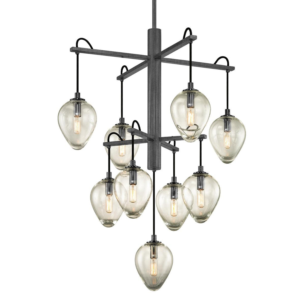 Troy Lighting Brixton GRAPHITE/BLACK CHROME 30.25W x 30.25L x 38.5H Chandelier