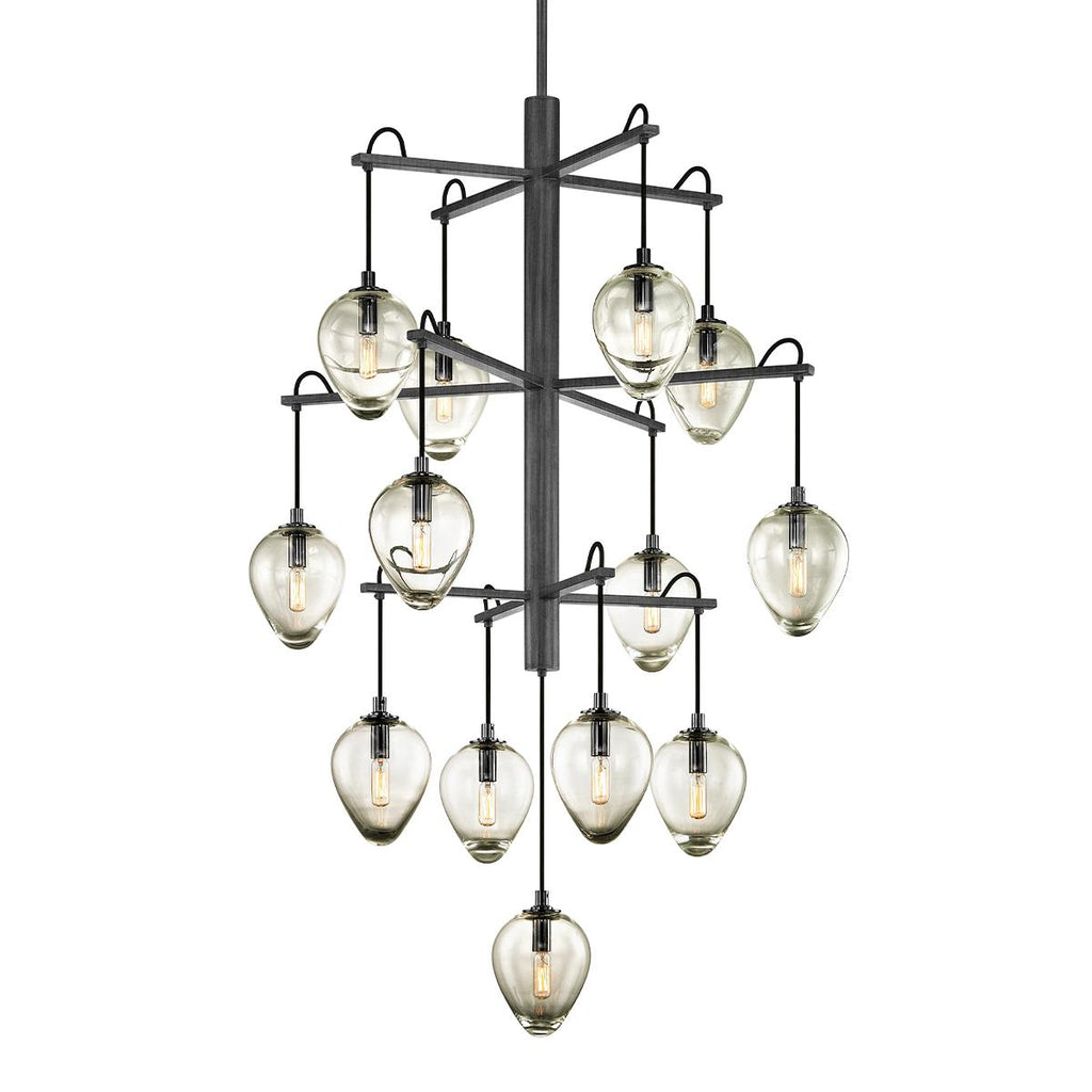 Troy Lighting Brixton GRAPHITE/BLACK CHROME 36W x 36L x 53.25H Chandelier