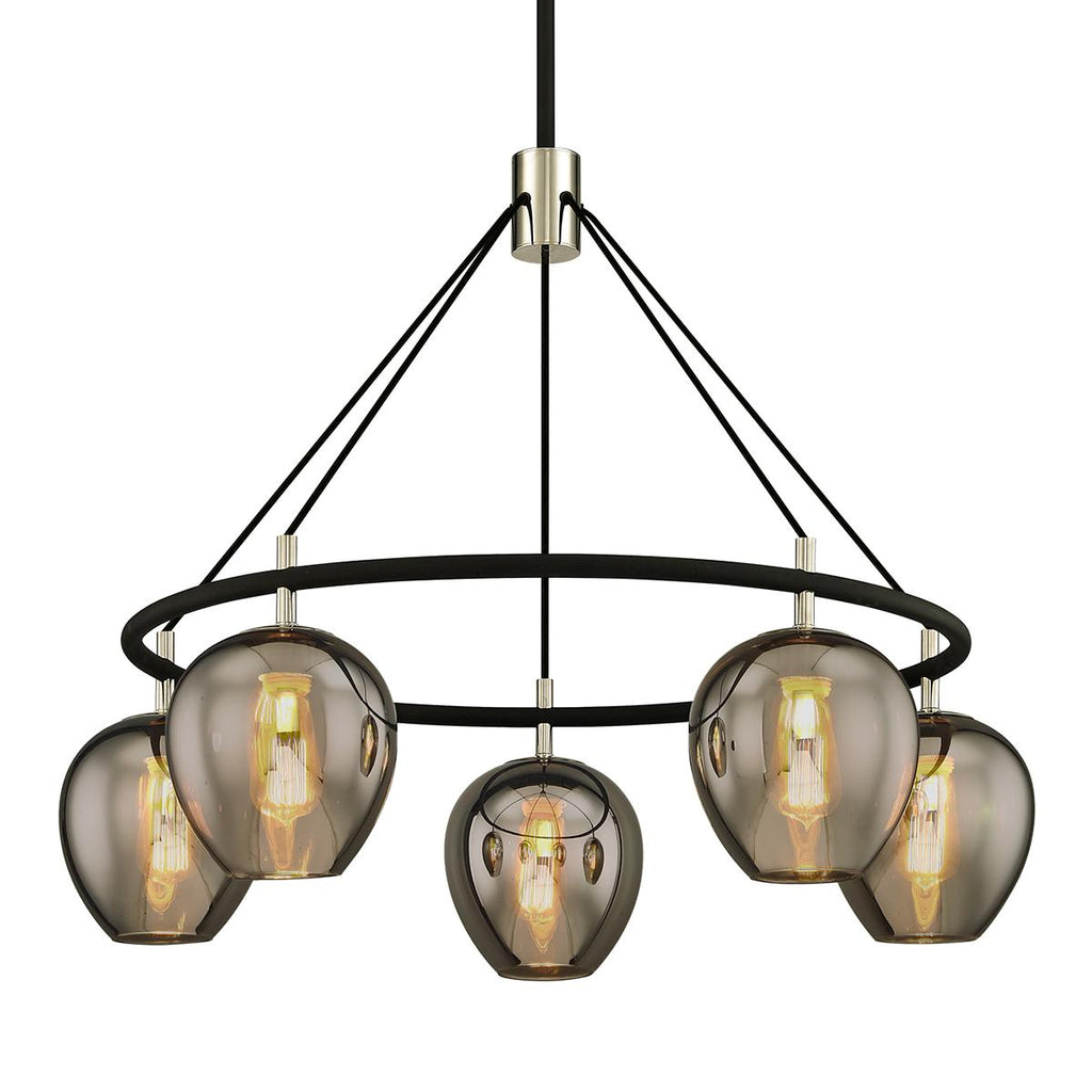 Troy Lighting Iliad CARBIDE BLK & POL NICKEL 35.25W x 35.25L x 27H Chandelier