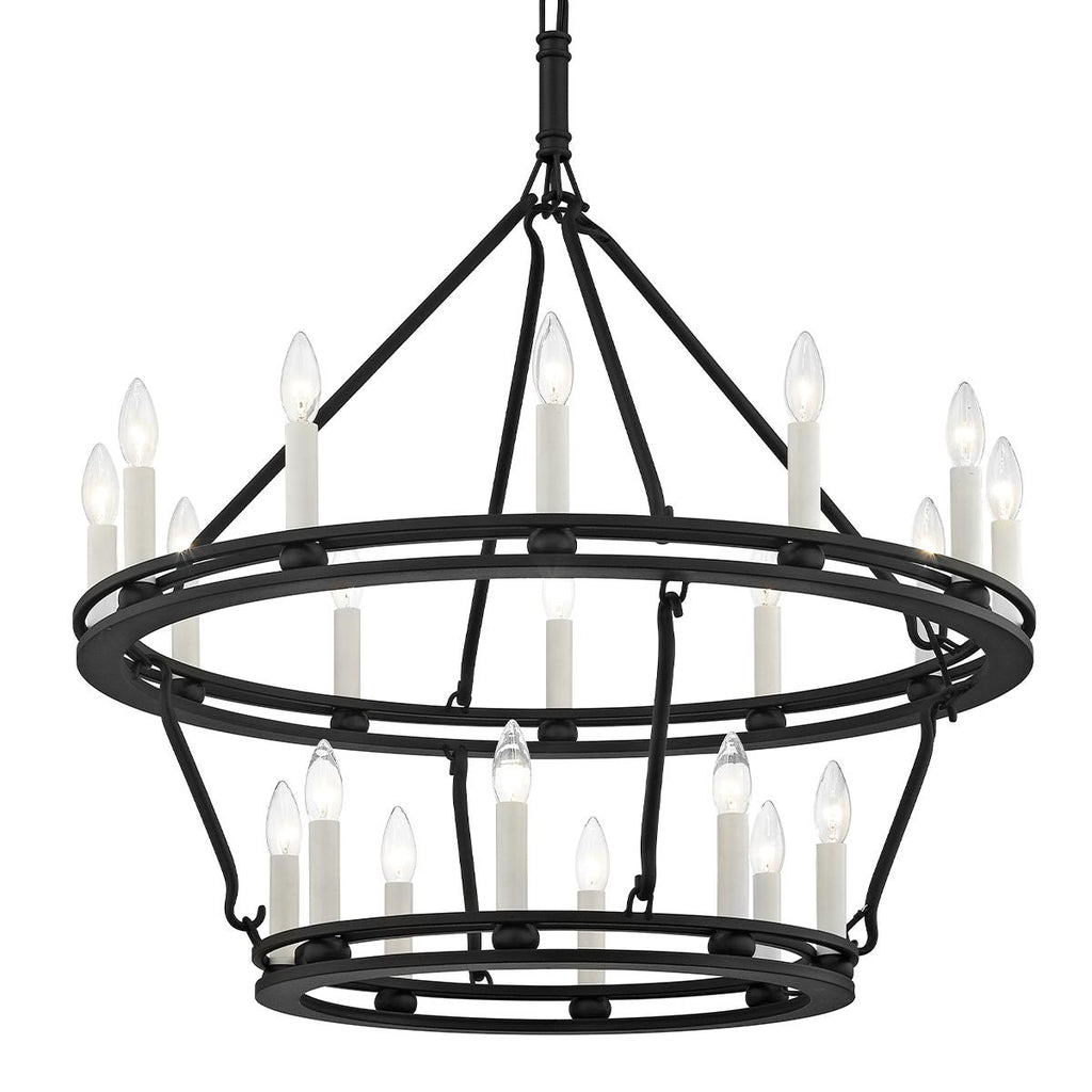 Troy Lighting Sutton TEXTURED BLACK 32W x 32L x 35H Chandelier