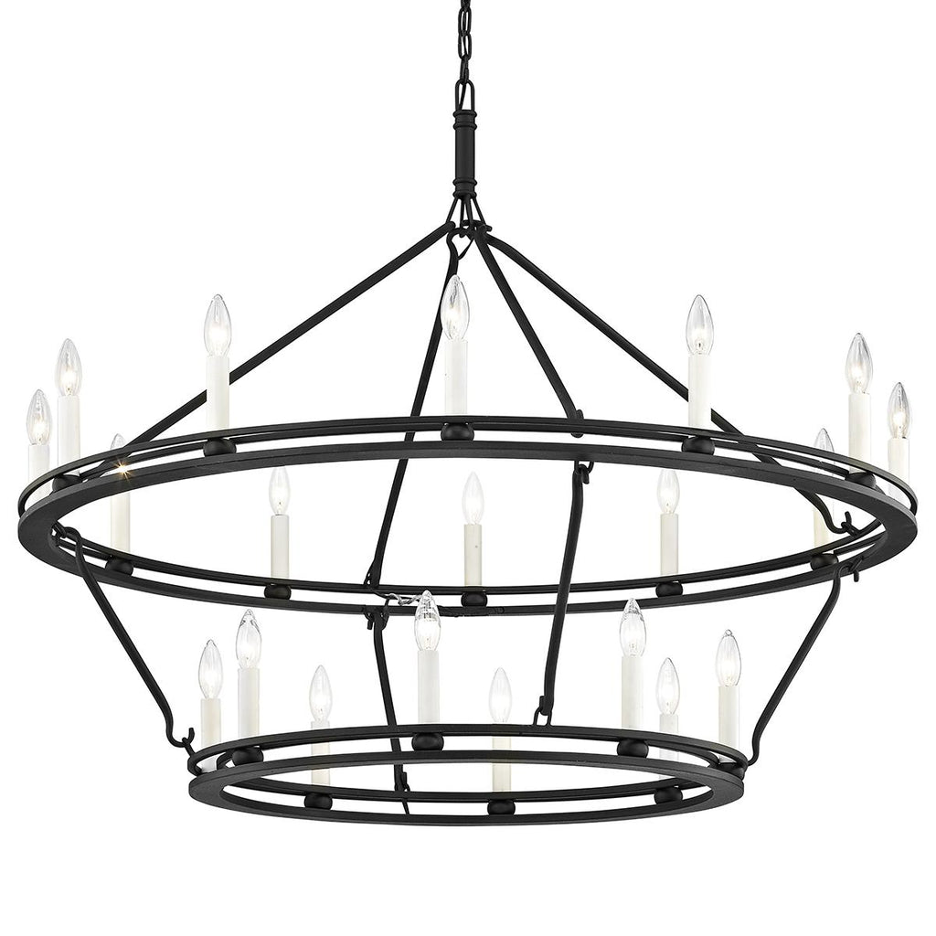 Troy Lighting Sutton TEXTURED BLACK 44W x 44L x 37H Chandelier